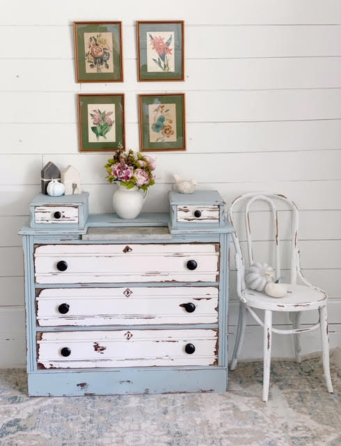 chest dresser chalk paint drawers vintage antique